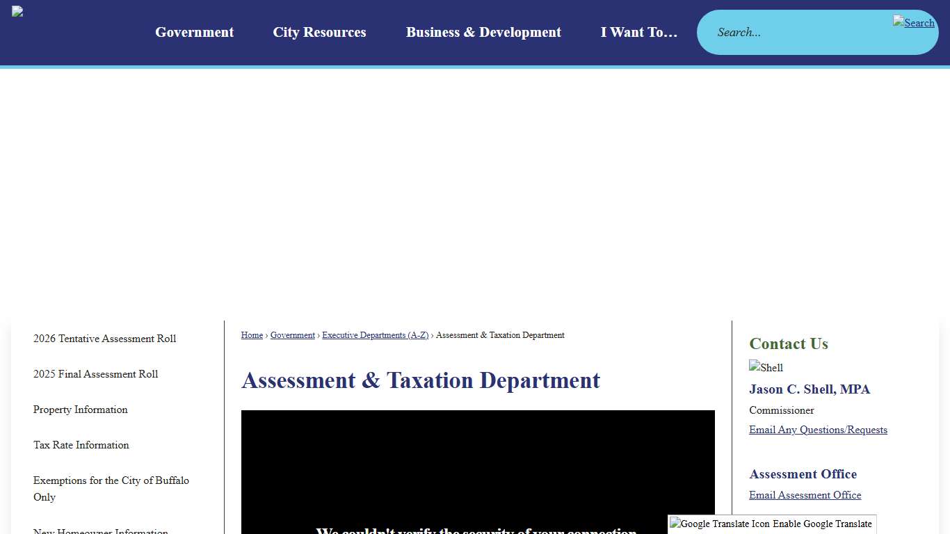 Assessment & Taxation Department Buffalo, NY