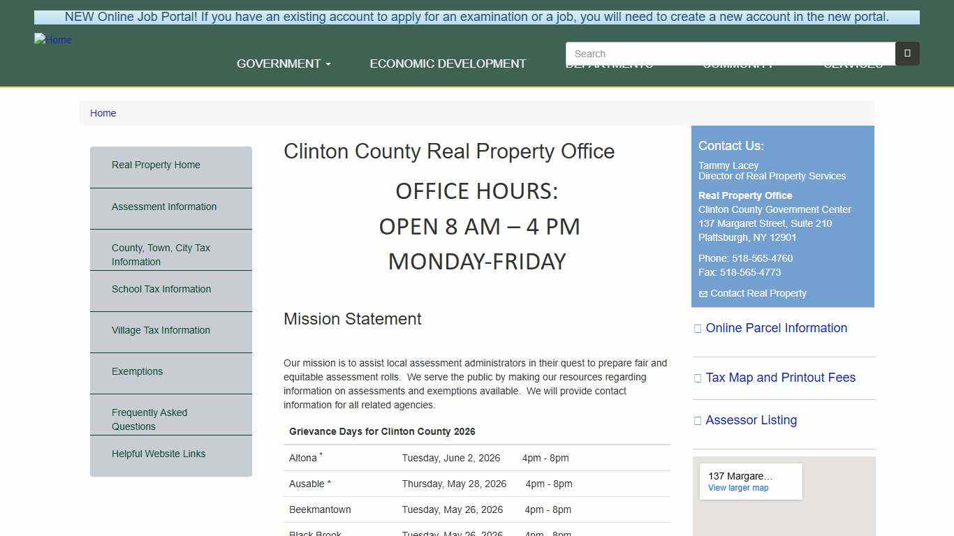 Clinton County Real Property Office Clinton County New York